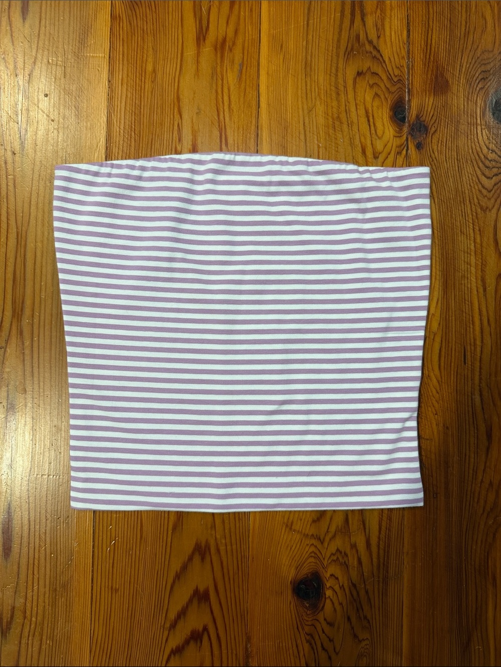 Striped Lavender and White Bandeau Crop Tube Top